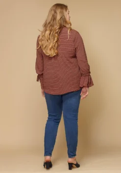 Pleione Self-tie Bell Cuff Plus Size Women Clothing Button Down Shirt Blouse 7 Pleione Self-tie Bell Cuff Plus Size Women Clothing Button Down Shirt Blouse -Asoph Fashion Shop 2000623 230 4