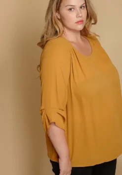 Pleione Plus Size Women Clothing 3/4 Sleeve Multi Layered Cuff Blouse -Asoph Fashion Shop 2000624 159 4