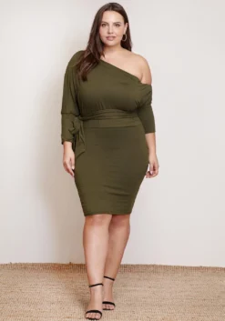 Asoph Women Clothing Plus Size One Shoulder Bodycon Dress -Asoph Fashion Shop 2002490 125 2