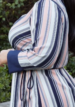 Nurode Plus Size Printed Wrap Dress With Cuff Binding -Asoph Fashion Shop 2003563 201 4