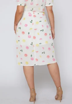 Nurode Plus Size Citrus Print Midi Skirt -Asoph Fashion Shop 2003581 310 4