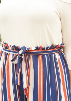 Asoph Plus Size Off Shoulder Stripe Romper -Asoph Fashion Shop 2004698 118 4