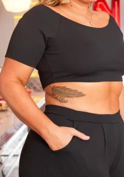 Asoph Plus Size Crop Top & Wide Pants Set -Asoph Fashion Shop 2004813 001 4