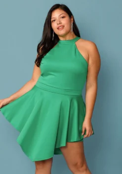 Plus Size Halter Neck Party Dress