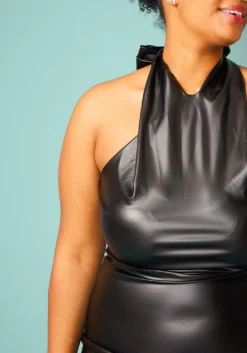 Plus Size Halter Tie Neck Mini Dress -Asoph Fashion Shop 2005085 001 2