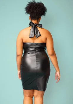 Plus Size Halter Tie Neck Mini Dress -Asoph Fashion Shop 2005085 001 4