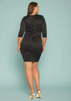 Asoph Plus Size Mesh Inset Bodycon Dress -Asoph Fashion Shop 2005377 001 3