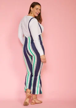 Plus Size Stripe Flared Overall Pants -Asoph Fashion Shop 2005416 103 3