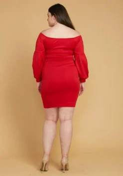 Plus Size Split Off Shoulder Party Dress 6 Plus Size Split Off Shoulder Party Dress -Asoph Fashion Shop 2005441 110 2