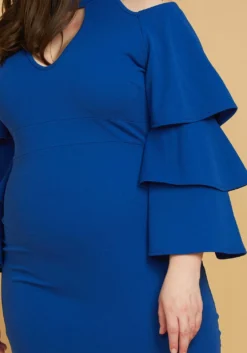 Plus Size Shoulder Cutout Layered Ruffle Sleeve Dress -Asoph Fashion Shop 2005446 188 4