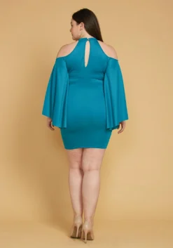 Plus Size Shoulder Cutout Batwing Sleeve Dress 6 Plus Size Shoulder Cutout Batwing Sleeve Dress -Asoph Fashion Shop 2005450 158 4