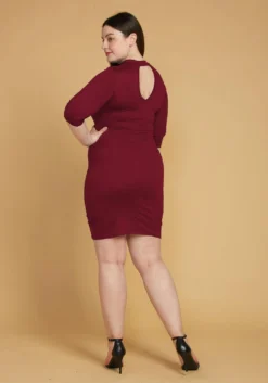 Plus Size Choker Neck Strappy Bodycon Dress -Asoph Fashion Shop 2005522 111 1