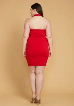 Asoph Plus Size Choker Neck Sexy Club Dress -Asoph Fashion Shop 2005531 110 3