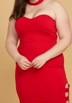 Asoph Plus Size Choker Neck Sexy Club Dress -Asoph Fashion Shop 2005531 110 4