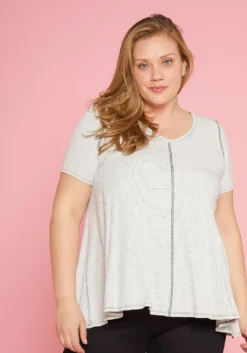 Asoph Plus Size Soft Stripe Top