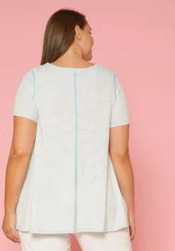 Asoph Plus Size Soft Stripe Top -Asoph Fashion Shop 2005557 003 3