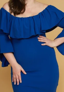 Plus Size Ruffle Off Shoulder Party Dress -Asoph Fashion Shop 2005574 117 3