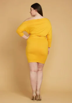 Asoph Plus Size One Shoulder Tie Waist Dress -Asoph Fashion Shop 2005600 105 3