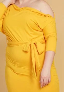 Asoph Plus Size One Shoulder Tie Waist Dress -Asoph Fashion Shop 2005600 105 4