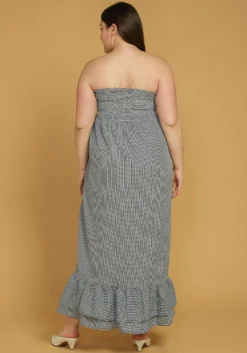 Asoph Plus Size Smocked Tube Top Ruffle Hem Maxi Dress -Asoph Fashion Shop 2005606 107 3