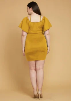 Plus Size Strappy Bell Sleeve Cocktail Dress -Asoph Fashion Shop 2005608 159 3