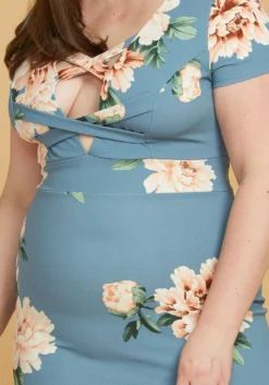 Asoph Plus Size Cross Front Floral Bodycon Dress -Asoph Fashion Shop 2005610 167 4