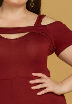 Asoph Plus Size Keyhole Front Slit Hem Maxi Dress -Asoph Fashion Shop 2005616 111 4