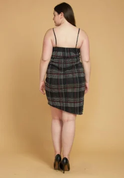 Asoph Plus Size Plaid Wrap Dress -Asoph Fashion Shop 2005619 001 4