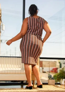 Pleione Plus Size Gathered Multi Print Multi Skirt -Asoph Fashion Shop 2006652 128 3