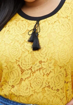 Pleione Plus Size Floral Laced Top -Asoph Fashion Shop 2006660 159 3