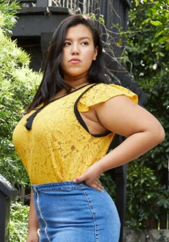 Pleione Plus Size Floral Laced Top -Asoph Fashion Shop 2006660 159 4