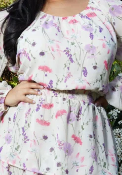 Pleione Plus Size Smocked Waist Ruffle Chiffon Dress -Asoph Fashion Shop 2006667 102 4