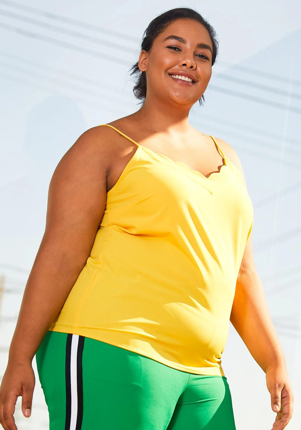 Pleione Plus Size Womens Petal Edged Cami Blouse 2 Pleione Plus Size Womens Petal Edged Cami Blouse - Image 2