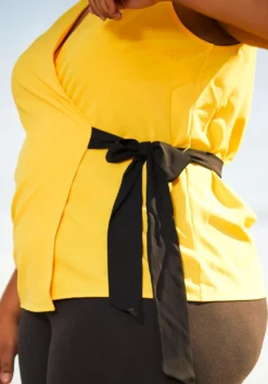 Pleione Plus Size Womens Crepe Wrap Blouse -Asoph Fashion Shop 2006693 105 4