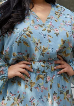 Pleione Plus Smocked Waist Floral Midi Dress -Asoph Fashion Shop 2006718 003 4