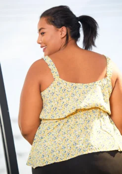 Pleione Plus Size Women Floral Cami Trim Blouse -Asoph Fashion Shop 2006726 105 3