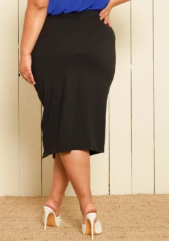 Pleione Plus Size So Sophisticated Midi Skirt -Asoph Fashion Shop 2007155 001 4