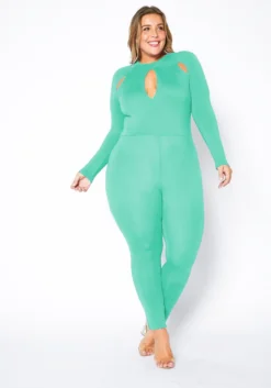 Plus Size Cutout Bodycon Jumpsuit