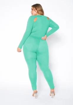 Plus Size Cutout Bodycon Jumpsuit -Asoph Fashion Shop 2007297 179 2