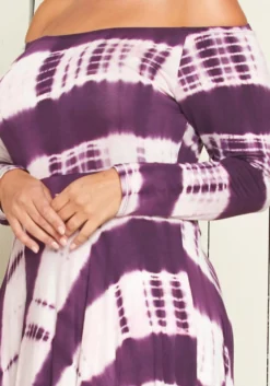 Asoph Plus Size Off Shoulder Hi-Lo Tie Dye Dress -Asoph Fashion Shop 2007463 145 4