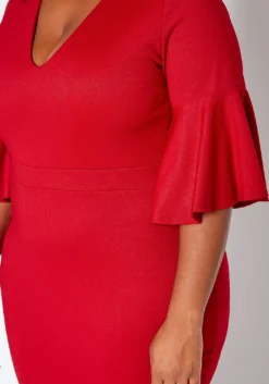 Asoph Plus Size Bell Sleeve Bodycon Mini Dress -Asoph Fashion Shop 2007466 111 4