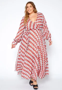 Asoph Plus Size Multi Print Wrap Maxi Dress -Asoph Fashion Shop 2009051 002 0