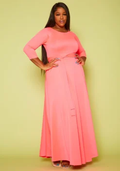 Asoph Plus Size Womens Classic Knot Front Maxi Dress