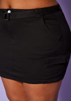 Plus Size Belted Mini Skirt -Asoph Fashion Shop 2009366 001 4