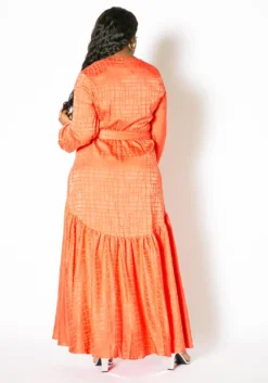 Asoph Plus Size Pleated Button Up Maxi Dress -Asoph Fashion Shop 2010008 109 3