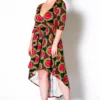 Asoph Plus Size Multi Print Hi Lo Wrap Dress