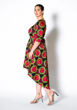 Asoph Plus Size Multi Print Hi Lo Wrap Dress -Asoph Fashion Shop 2010216 187 3