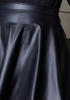 Plus Size Faux Leather High Waist Circle Skirt 9 Plus Size Faux Leather High Waist Circle Skirt -Asoph Fashion Shop 2010402 001 4