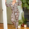 Asoph Plus Size Exotic Printed Women Jumpsuit
