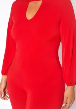 Plus Size Keyhole Front Flare Leg Jumpsuit -Asoph Fashion Shop 2010719 110 4